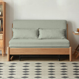 源氏木语实木沙发床现代简约多功能可折叠床北欧风小户型客厅两用双人沙发 1.55m山毛榉原木色(柳绿色)