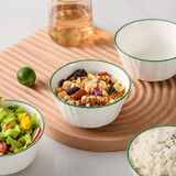 传旗 陶瓷饭碗 4.5英寸4只 家用小碗面碗汤碗蒸蛋碗餐具 雅玉