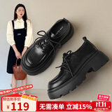 ZHR乐福鞋女学院风减龄厚底单鞋女软萌大头百搭女鞋 PJF01 黑色 37