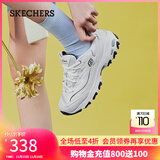 斯凯奇（Skechers）女鞋秋冬小白熊休闲鞋子厚底增高百搭运动软底老爹鞋99999863 白色/海军蓝色/WNV 36.5