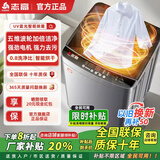 志高（CHIGO）全自动洗衣机波轮宿舍迷你小型家用洗烘一体智能洗脱一体机 18KG玄武灰【升级双动力+强力烘干+玻璃盖板】