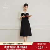 独束【束型系列】大码郁金裙双版型拼接连衣裙女新款显瘦气质裙子 常规梨形- M (尺码：1) 拍前和客服确认尺码