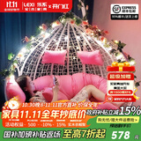 乐系（LEXI） 吊椅双人鸟巢秋千吊篮家用室内阳台吊兰户外吊床藤椅摇篮椅躺椅 双人白色细藤特大号 静音款