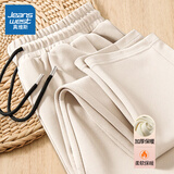 真维斯（JEANSWEST）加绒重磅直筒裤卫裤男宽松百搭运动休闲裤加厚长裤秋冬保暖阔腿裤 卡其 纯色 XL