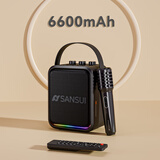 山水（SANSUI）T91户外K歌专用广场舞音响蓝牙音箱大音量低音炮手提蓝牙音箱便携式无线充电麦克风乐器音响 黑色