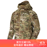 赫利肯重磅连帽抓绒衣男 秋冬季防风保暖外衣休闲加厚夹克外套 经典迷彩（带帽） S (高165-175cm 重130-150斤)