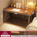 卓禾书桌学生成人家用写字学习办公桌简易长方形实木腿桌子卧室电脑桌 【加粗实木腿】胡桃色100*55CM 组装（客服1v1教学+图纸教程）