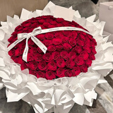 来一客情人节鲜花速递99朵红玫瑰花束生日礼物表白求婚全国同城配送 99朵红玫瑰白色芭蕾风