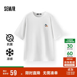 森马（Semir）【多彩凉感T】短袖t恤女夏中长款宽松舒适刺绣上衣109324100007