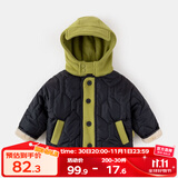 嘟嘟家儿童棉服冬装宝宝加厚棉衣男童冬季棉袄女童冬天上衣保暖潮 黑色