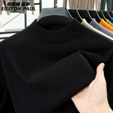优斯顿·保罗 EUSTON PAUL羊毛衫男冬款男士加厚半高领毛衣商务休闲羊毛针织打底衫衣服 黑色 XL (175) 建议135-155斤