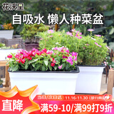 花沃里花盆自吸水长方形种菜盆 塑料双层加厚种植箱种菜箱多肉塑料花盆