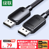 绿联DP线2.1版 16K60Hz8K240Hz4K高清支持360Hz80G DisplayPort1.5米 适用电脑显卡连接显示器兼容1.4