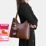 喵小姐（MISSMIAO）轻奢高端品牌女士包包新款托特包百搭大包单肩包通勤大容量腋下包 咖啡色(简约复古休闲高级感小众) 高级感复古休闲大容量上课学生包