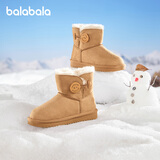 巴拉巴拉童鞋儿童雪地靴男女童短靴冬靴子加厚加绒棉靴防滑低帮保暖