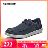 斯凯奇（Skechers）男鞋秋季一脚蹬帆布鞋商务通勤休闲软底板鞋66387