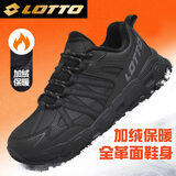 乐途登山鞋男鞋冬季加绒棉鞋户外运动鞋防滑越野徒步鞋子男黑色43