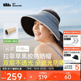 蕉下（beneunder）遮阳帽子草帽防晒帽女防紫外线太阳帽蛋卷黑胶防晒BM558蓝紫