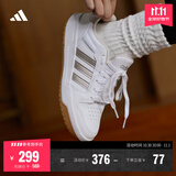 adidas ENTRAP美式校园风运动少年感复古篮球风板鞋男女阿迪达斯 白/金色   42.5