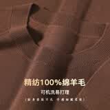 安东尼奥【可机洗&精纺100%绵羊毛】男士春秋季毛衣T恤长袖亲肤薄款打底衫