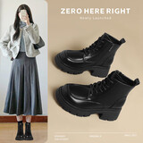 ZHR马丁靴女冬季保暖加绒女靴时尚ins潮流短靴女 CH18A 黑色 36 