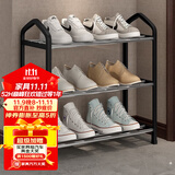 索尔诺（SuoErnuo）鞋架简易拖鞋架出租房收纳鞋架子客厅家用门口宿舍经济型放鞋架 三层经济型黑色K323【长42高45】