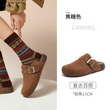 骆驼（CAMEL）松包2代半拖勃肯鞋舒适单鞋 L26S700001 焦糖(半拖升级款) 38