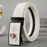 新款皮带男士全卡槽潮流休闲时尚学生百搭个性简约青年自动扣腰带 自动蜡笔小新 120cm