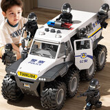 鑫思特（XST）儿童特警装甲玩具车男孩越野警车白3岁6大号公安汽车模型生日礼物