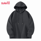 班尼路（Baleno）连帽卫衣男春秋季潮流ins简约大码带帽上衣男生宽松慵懒纯色帽衫