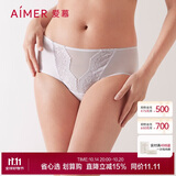 爱慕女士内裤性感蕾丝低腰内裤夏季透气网纱AM238431灰色170