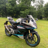 英迈纶二手春风450SR双缸水冷450CC仿赛成人摩托车跑车  手续齐全可上牌 双摇臂蓝色 牌证齐全可上牌