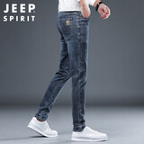 JEEP SPIRIT吉普牛仔裤男春季韩版裤子男士修身小脚裤男裤 蓝灰 32