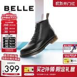 百丽潮搭马丁靴男冬季商场同款舒适真皮英伦风休闲靴92267DD0预售 黑色(6孔) 40 (250mm)