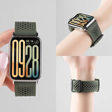 iboann适用小米手环8pro手表带链9pro版洞洞硅胶八九代手腕带男女运动红米watch5/4新款透气 绿色