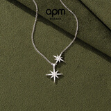 APM Monacobaby双流星六芒星银项链情侣颈链礼物送女友毛衣链