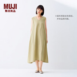 无印良品（MUJI）女式 棉 汉麻 无袖连衣裙女装裙子夏季 连身裙长裙 BCD91C5S 黄色 M （160/84A）
