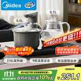 美的（Midea）煮茶器智能自动上水电热水壶家用烧水壶 泡茶开水壶电茶炉自动断电茶台316L烧水壶内胆MK-KFT201E