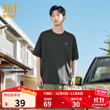 361°运动短袖男女同款夏季透气宽松棉印花t恤休闲圆领上衣 砾石灰9115D 2XL