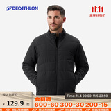 迪卡侬户外运动保暖舒适男式填充棉服夹克 黑色 2121846 XL