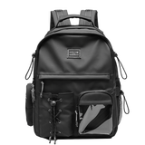CHAOFANJI 日系潮牌双肩包男女款书包背包大容量书包防水学生包 黑色小号