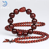 月印百川 小叶紫檀手串礼盒套装金星貔貅手串18mm*12颗+金星8mm*108颗