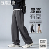 马克华菲休闲裤男士春秋季时尚百搭卫裤宽松直筒运动长裤 灰色 3XL