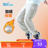 361°童装 儿童裤子25春季男女童3-14岁针织长裤 【加绒】浅瓦花灰 150