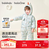 巴拉巴拉balaOne婴儿连体衣宝宝衣服2025冬装羽绒服连帽鹅绒208425120212
