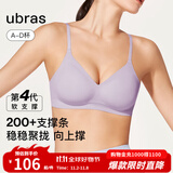 ubras[虞书欣同款]夹心软支撑光面小胸聚拢女无痕内衣隐形无钢圈文胸罩 【背勾款】香提紫色 S 70A/70B