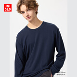 优衣库男装女装柔软圆领T恤/休闲长袖上衣25秋冬新款479783 69 藏青色 L /175/100A