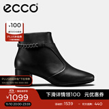 爱步（ECCO）【明星同款】靴子女 冬季保暖切尔西女靴粗跟皮靴 型塑290933 HL 黑色29093301001 37