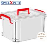 SPACEXPERT 透明收纳盒化妆品储物盒便携药盒口罩收纳箱带盖PP材质桌面家居