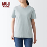 无印良品（MUJI） 女式 双罗纹编织 T恤 休闲百搭 短袖女夏季薄荷曼波风 浅绿色 2S XS